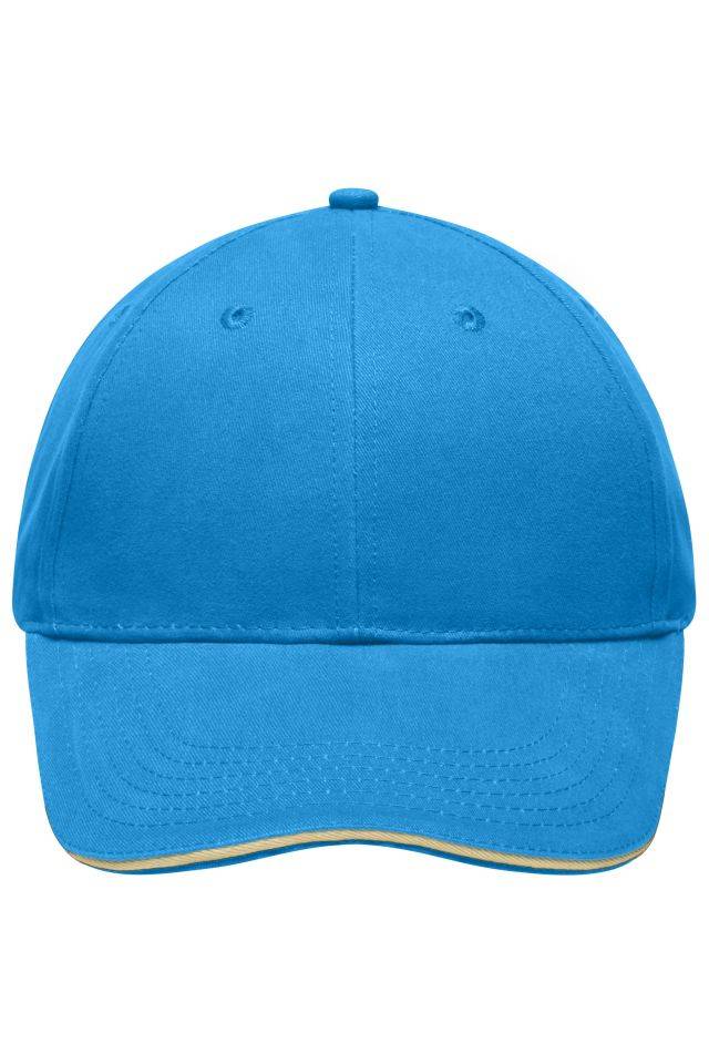 Light Brushed Sandwich Cap Hochwertige, leichte und weiche 6 Panel Cap blau, Gr. one size