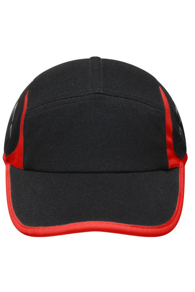 Running 4 Panel Cap Stirnanliegende 4 Panel Cap schwarz/rot, Gr. one size