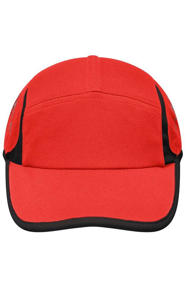 Running 4 Panel Cap Stirnanliegende 4 Panel Cap schwarz/rot, Gr. one size