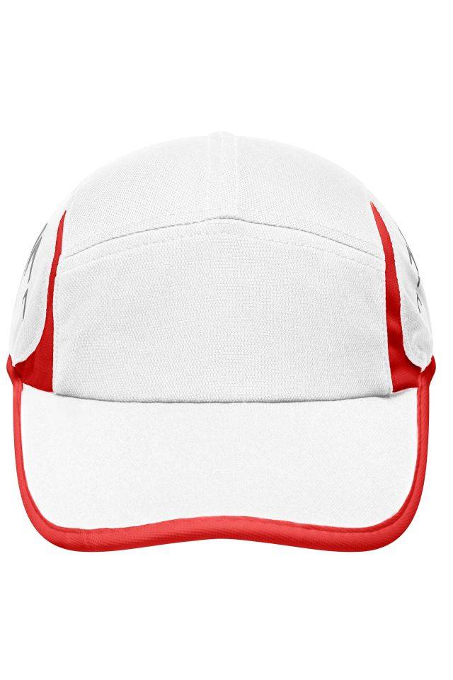 Running 4 Panel Cap Stirnanliegende 4 Panel Cap weiß/rot, Gr. one size