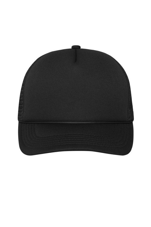 5 Panel Retro Mesh Cap 5 Panel Cap mit retrogetreuer Zierkordel über dem Schild schwarz, Gr. one size