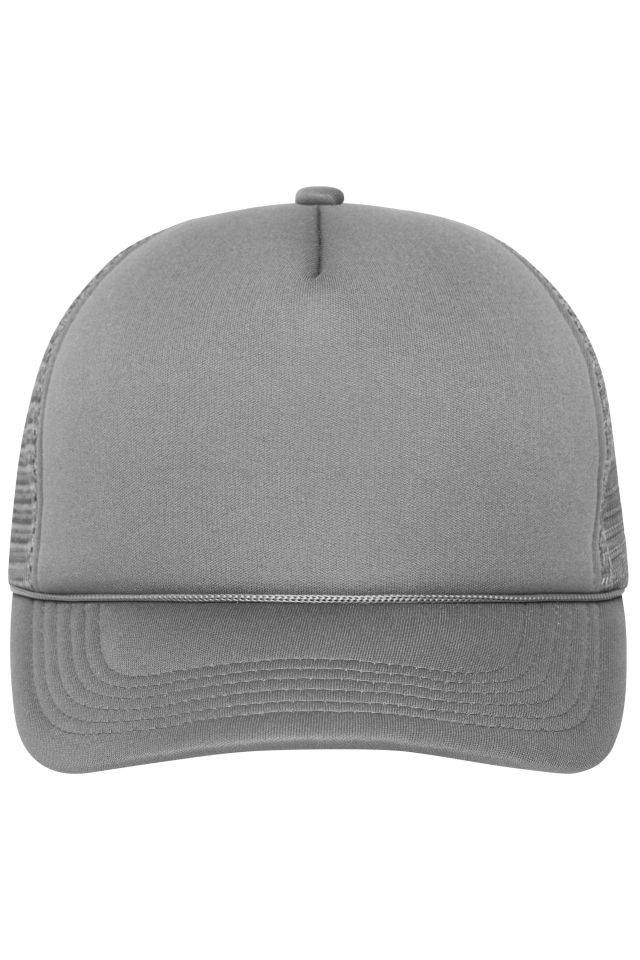5 Panel Retro Mesh Cap 5 Panel Cap mit retrogetreuer Zierkordel über dem Schild grau, Gr. one size