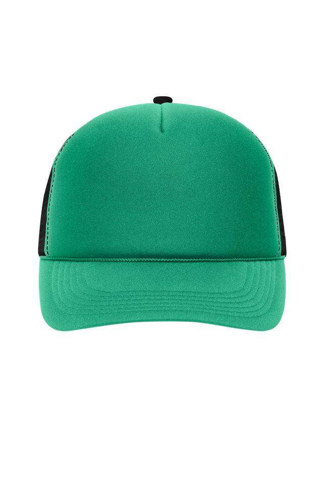5 Panel Retro Mesh Cap 5 Panel Cap mit retrogetreuer Zierkordel über dem Schild schwarz/grün, Gr. one size