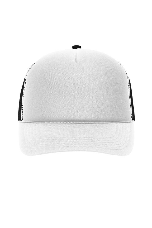5 Panel Retro Mesh Cap 5 Panel Cap mit retrogetreuer Zierkordel über dem Schild weiß/schwarz, Gr. one size