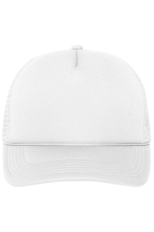5 Panel Retro Mesh Cap 5 Panel Cap mit retrogetreuer Zierkordel über dem Schild weiß, Gr. one size
