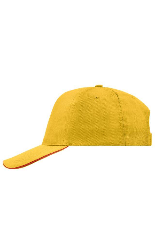 5 Panel Promo Sandwich Cap 5 Panel Promo Cap mit kontrastfarbigem Sandwich rot/gelb, Gr. one size