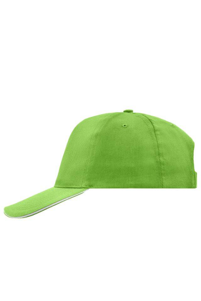 5 Panel Promo Sandwich Cap 5 Panel Promo Cap mit kontrastfarbigem Sandwich weiß/grün, Gr. one size