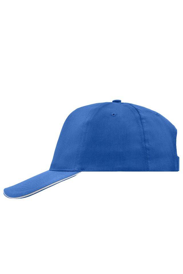 5 Panel Promo Sandwich Cap 5 Panel Promo Cap mit kontrastfarbigem Sandwich weiß/blau, Gr. one size