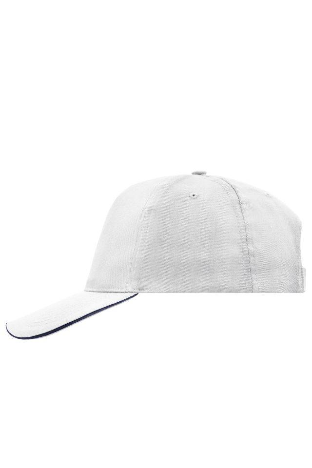5 Panel Promo Sandwich Cap 5 Panel Promo Cap mit kontrastfarbigem Sandwich weiß/blau, Gr. one size