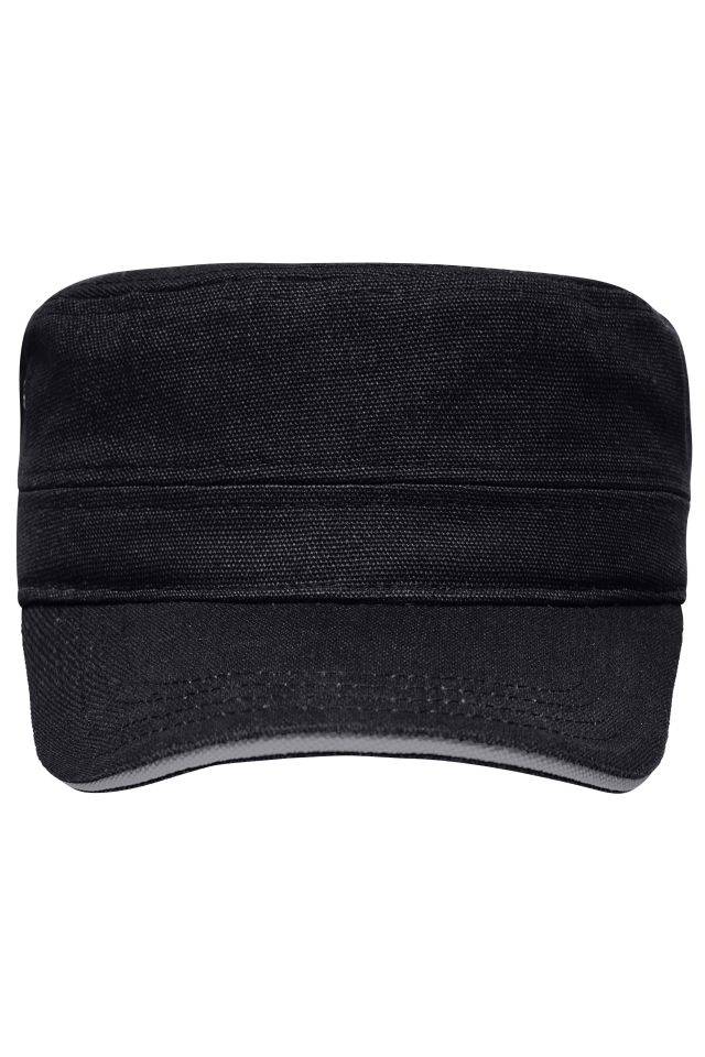 Military Sandwich Cap Sandwich Cap im Military-Stil aus robustem Baumwollcanvas schwarz/grau, Gr. one size