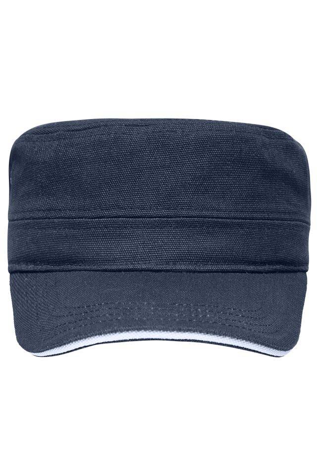 Military Sandwich Cap Sandwich Cap im Military-Stil aus robustem Baumwollcanvas weiß/blau, Gr. one size