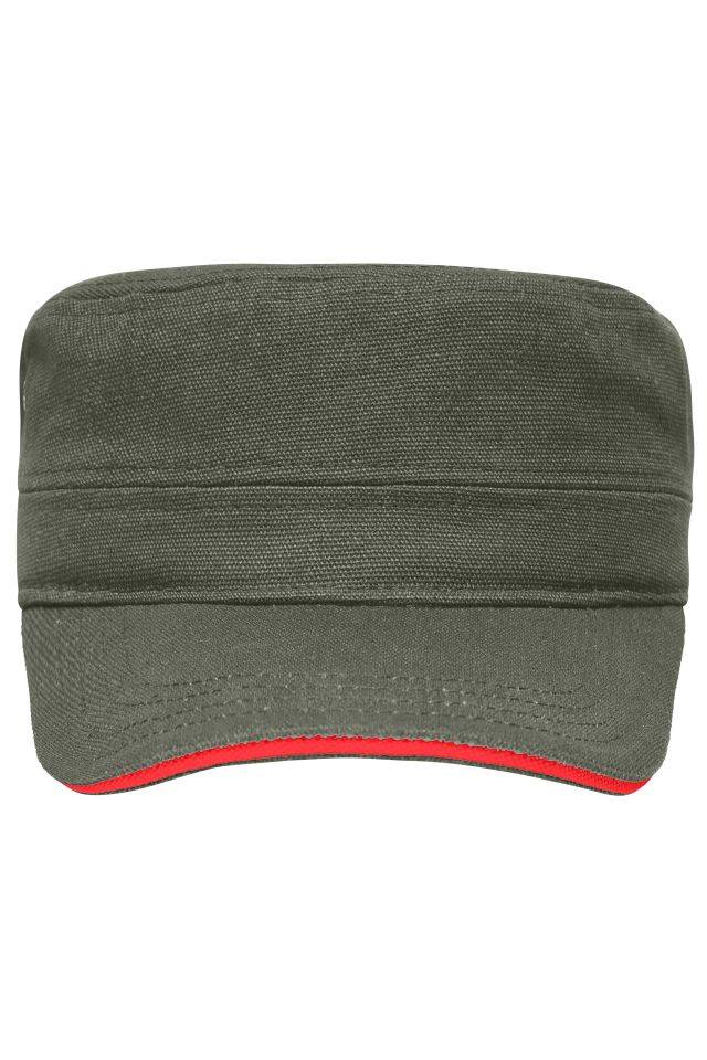 Military Sandwich Cap Sandwich Cap im Military-Stil aus robustem Baumwollcanvas braun/rot/grün/oliv, Gr. one size