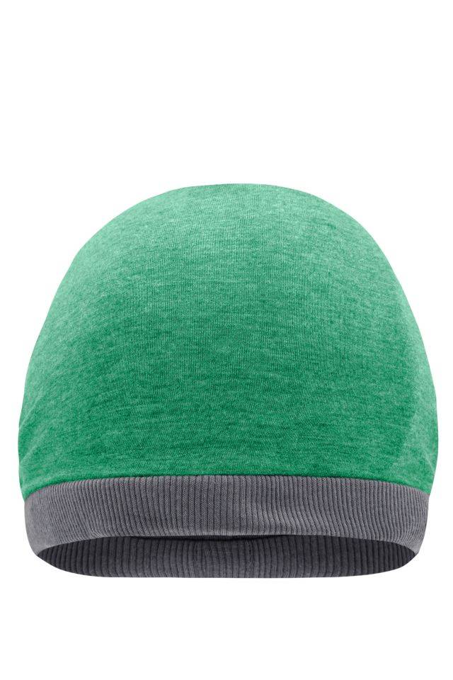 Heather Summer Beanie Legere Streetwear Mütze grün/grau, Gr. one size
