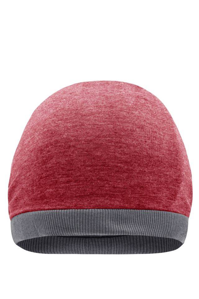 Heather Summer Beanie Legere Streetwear Mütze rot/grau/weinrot, Gr. one size