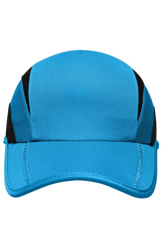 3 Panel Sports Cap Funktions 3 Panel Cap mit dynamisch angeordneten Mesh-Einsätzen schwarz/blau, Gr. one size