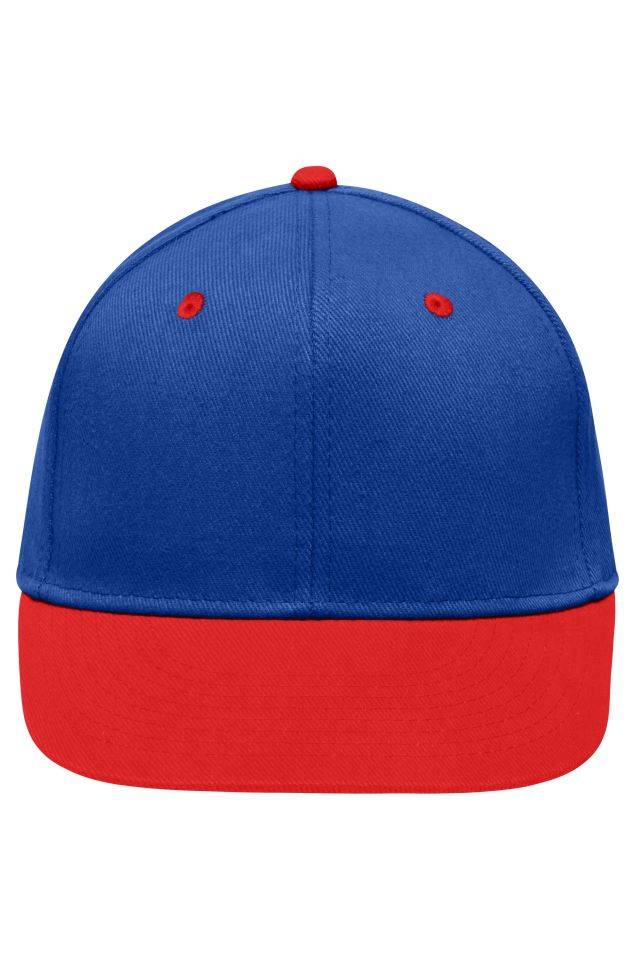 6 Panel Pro Cap Stylische Flatpeak Cap im 6 Panel "High Profile" Look blau/rot, Gr. one size
