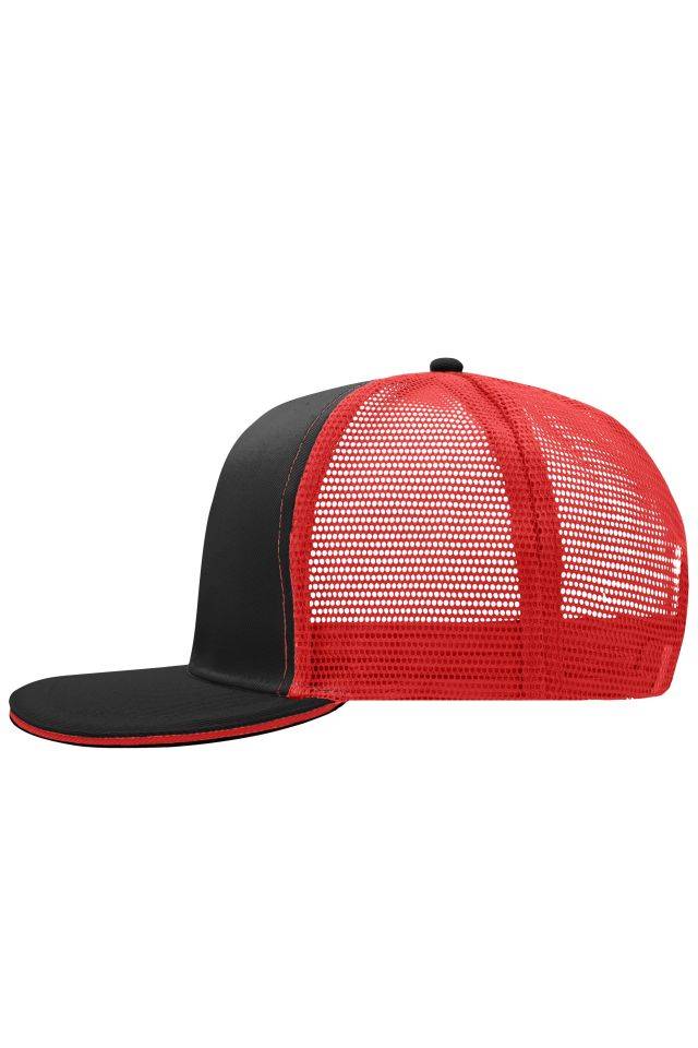Pro Cap Mesh 6 Panel Stylische Mesh Cap mit Sandwich schwarz/rot, Gr. one size