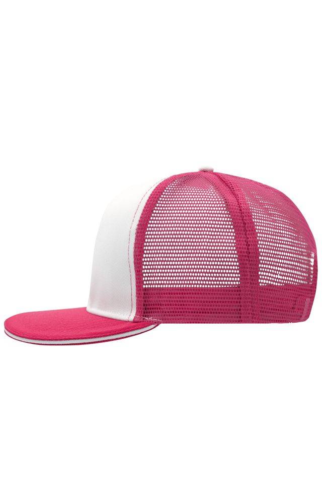 Pro Cap Mesh 6 Panel Stylische Mesh Cap mit Sandwich weiß/pink, Gr. one size