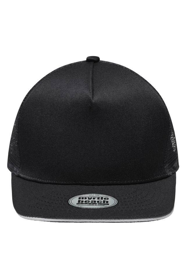 Pro Cap Mesh 5 Panel Stylische Mesh Cap mit Sandwich schwarz/grau, Gr. one size