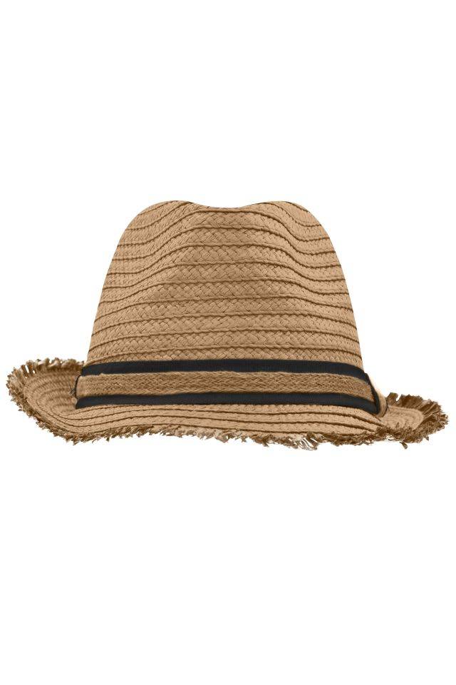 Trendy Summer Hat Trendstarker Hut mit modischer Fransenkrempe braun/schwarz, Gr. S/M