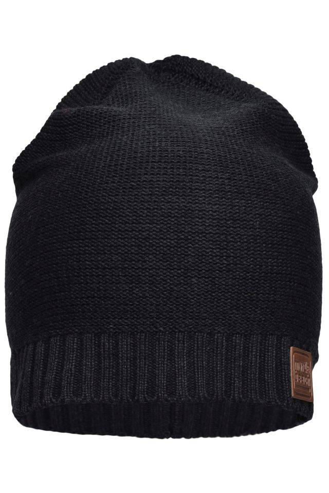 Cotton Hat Moderne Baumwoll-Strickmütze schwarz, Gr. one size
