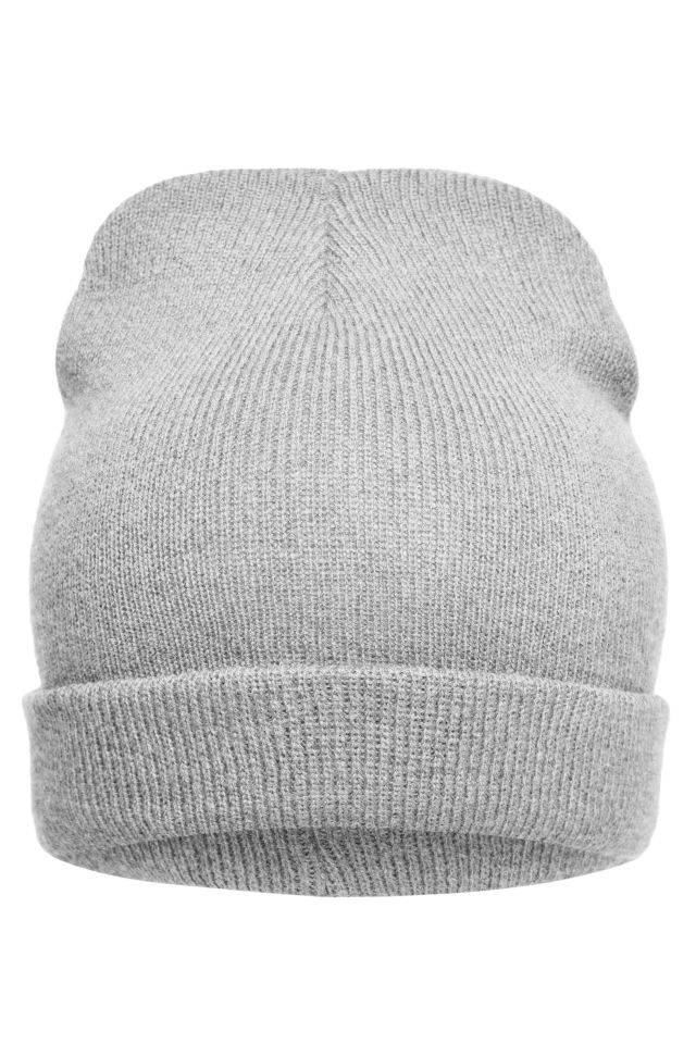 Knitted Promotion Beanie Sehr leichte Promotion Strickmütze mit Umschlag grau, Gr. one size