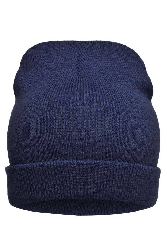 Knitted Promotion Beanie Sehr leichte Promotion Strickmütze mit Umschlag blau, Gr. one size