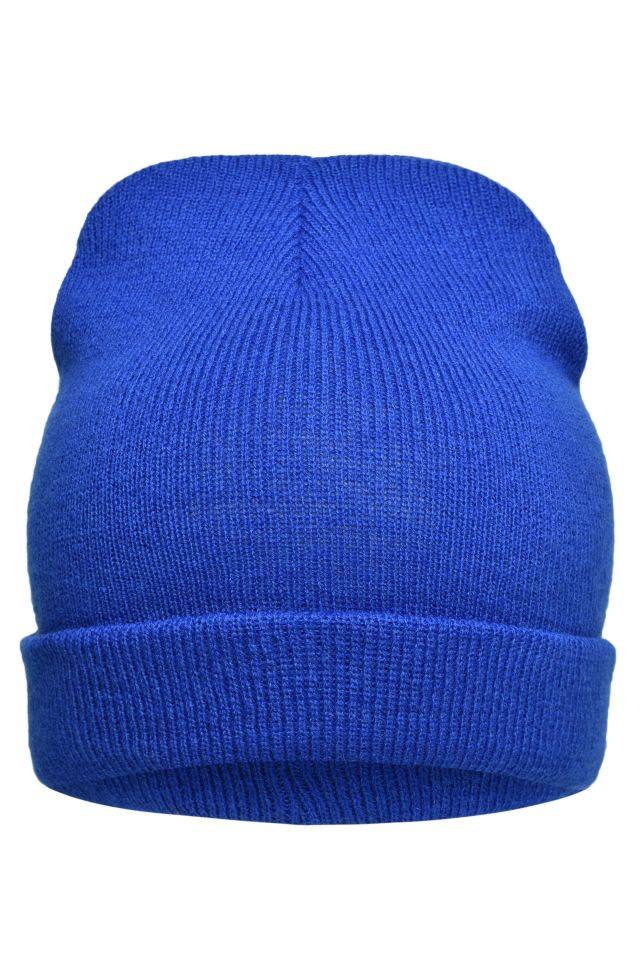 Knitted Promotion Beanie Sehr leichte Promotion Strickmütze mit Umschlag blau, Gr. one size