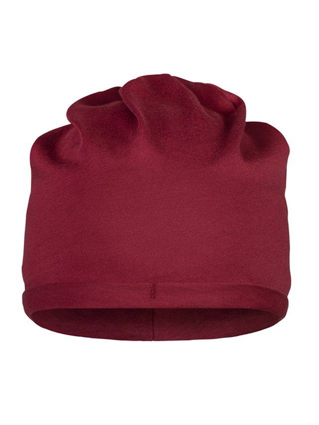Bio Cotton Beanie Modische Mütze im legeren Stil rot/weinrot, Gr. one size