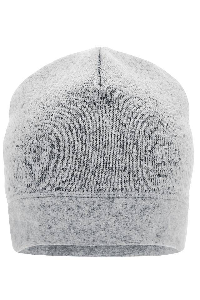 Knitted Fleece Workwear Beanie - STRONG - Strickmütze in Melangeoptik weiß/grau, Gr. one size