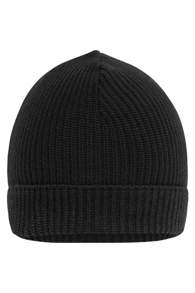 Workwear Beanie Strickmütze aus recyceltem Polyester schwarz, Gr. one size