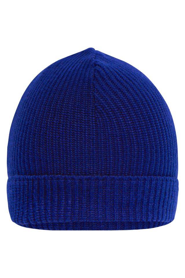 Workwear Beanie Strickmütze aus recyceltem Polyester blau, Gr. one size