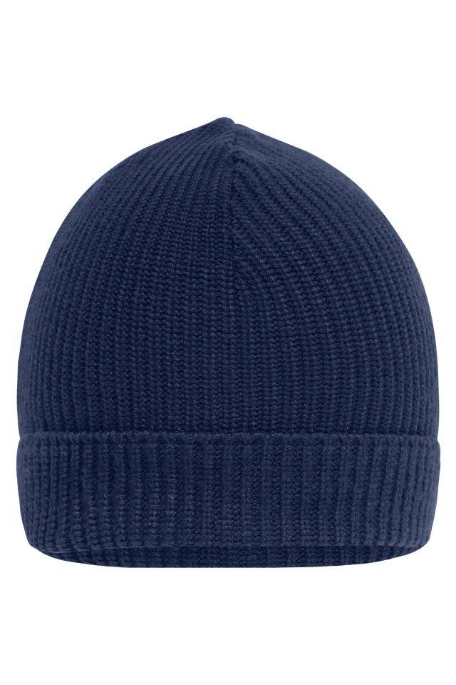 Workwear Beanie Strickmütze aus recyceltem Polyester blau, Gr. one size