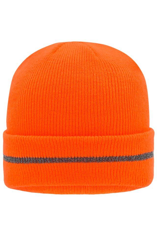 Reflective Beanie Klassische Strickmütze mit einem reflektierenden Streifen im Umschlag ( ohne Schutzfunktion/ keine PSA