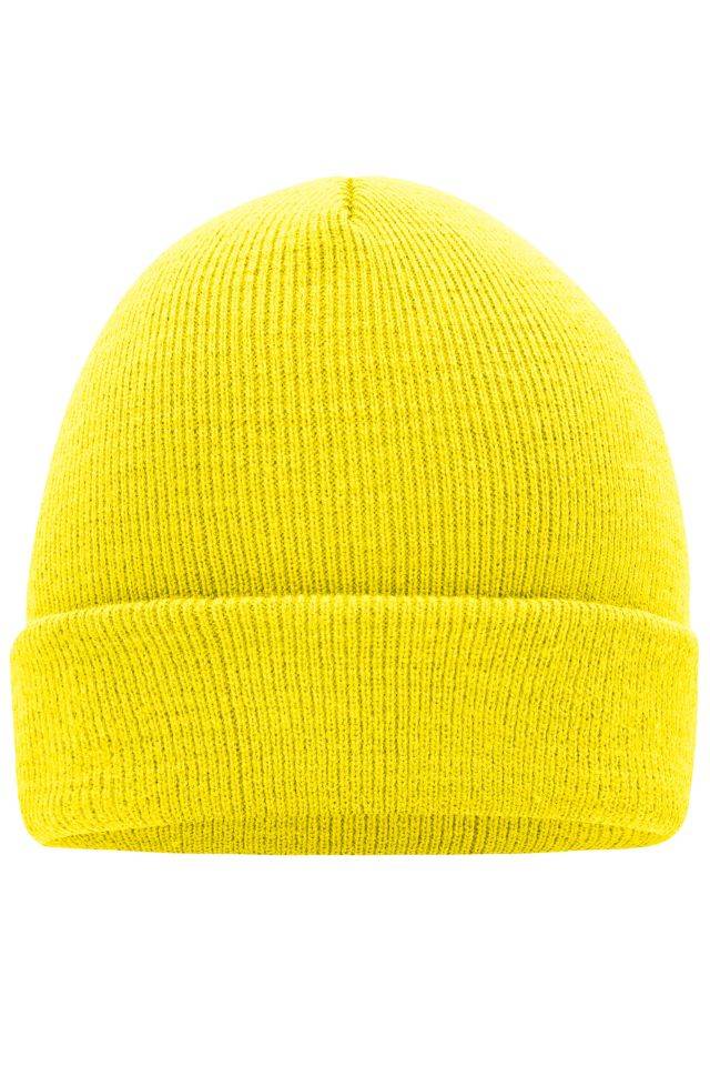 Knitted Cap Klassische Strickmütze in vielen Farben gelb, Gr. one size