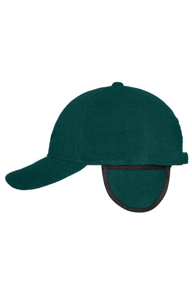 6 Panel Fleece Cap with Earflaps Wärmendes Fleece-Cap mit ausklappbarem Ohrenschutz grün, Gr. one size