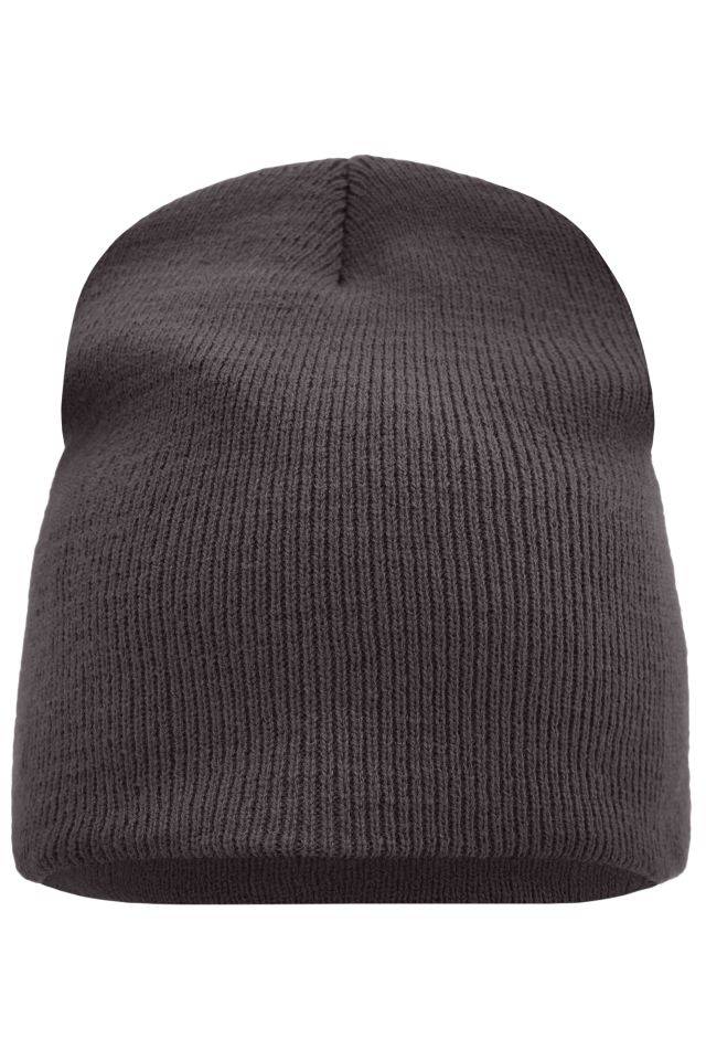 Beanie No.1 Enganliegende Strickmütze ohne Umschlag schwarz, Gr. one size