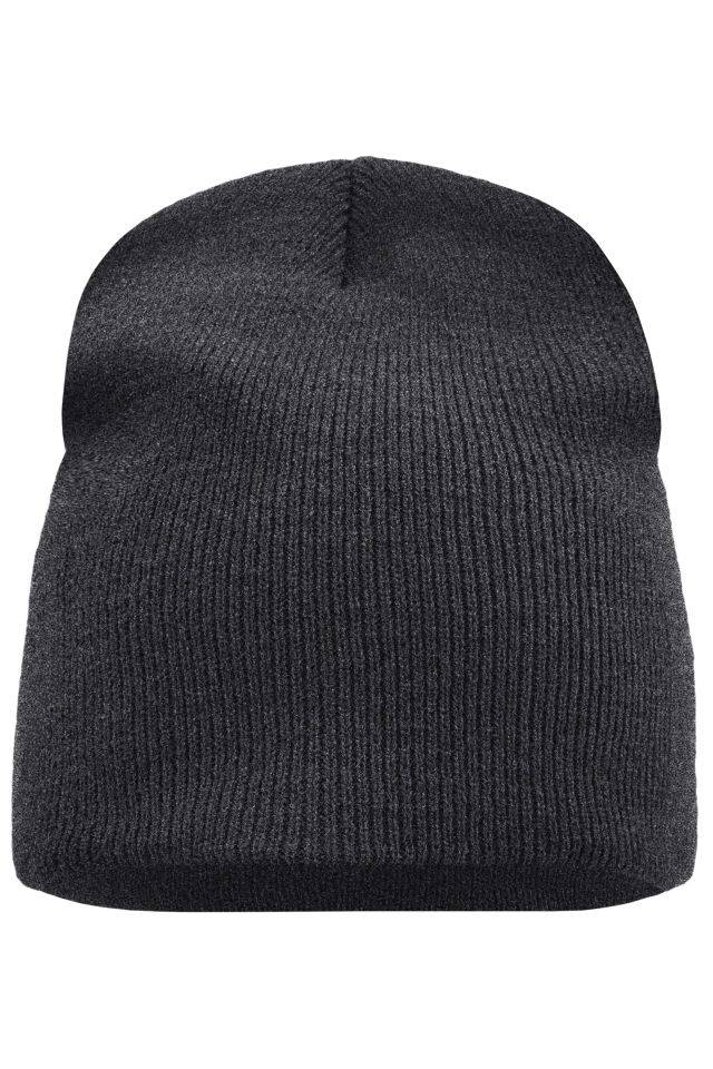 Beanie No.1 Enganliegende Strickmütze ohne Umschlag grau, Gr. one size