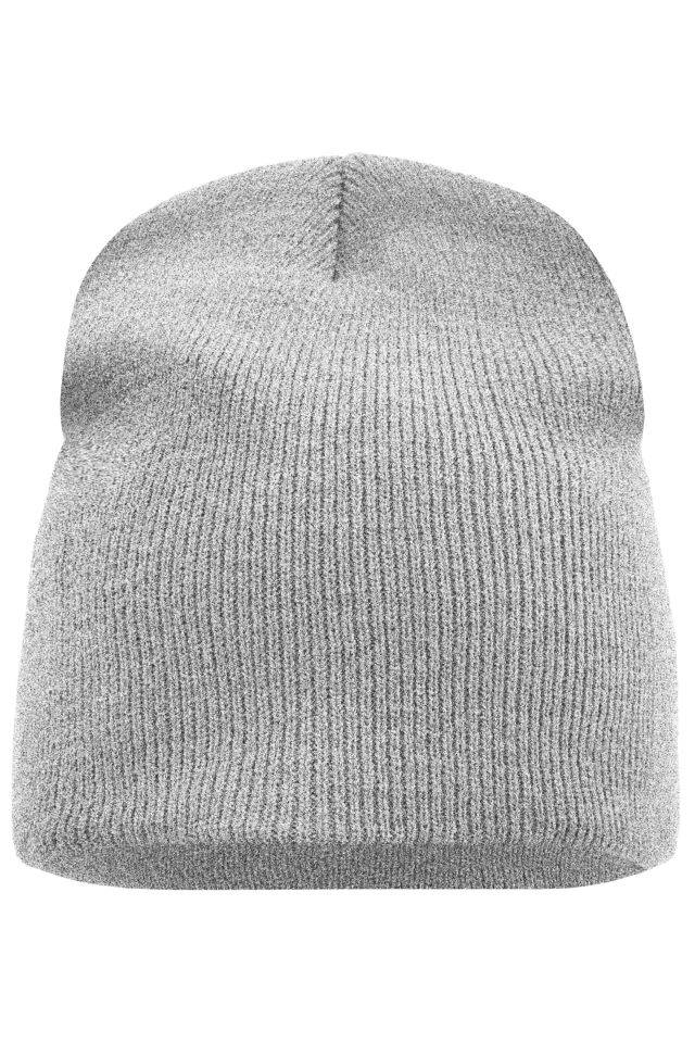 Beanie No.1 Enganliegende Strickmütze ohne Umschlag grau, Gr. one size