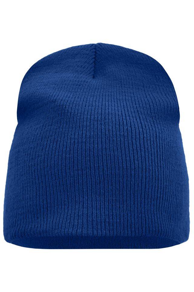 Beanie No.1 Enganliegende Strickmütze ohne Umschlag blau, Gr. one size