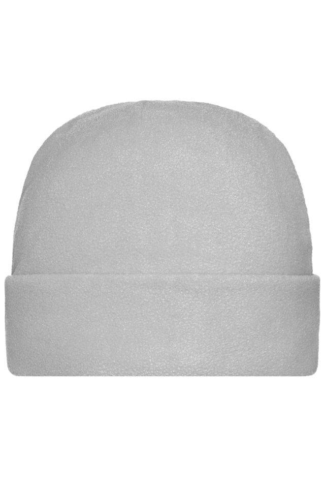 Microfleece Cap Wärmende Fleece Mütze mit breitem Umschlag grau, Gr. M/L