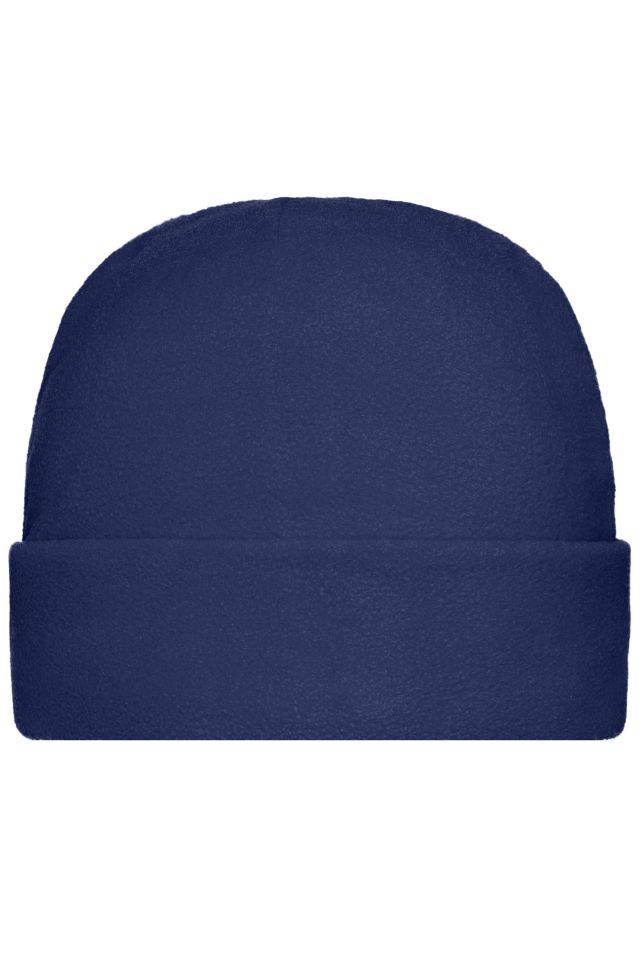 Microfleece Cap Wärmende Fleece Mütze mit breitem Umschlag blau, Gr. M/L