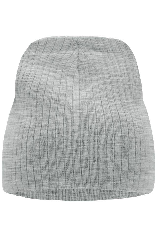 Rib Beanie Strickmütze mit Ripp-Optik grau, Gr. one size
