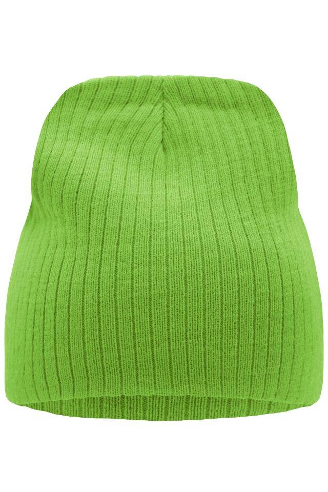Rib Beanie Strickmütze mit Ripp-Optik grün, Gr. one size