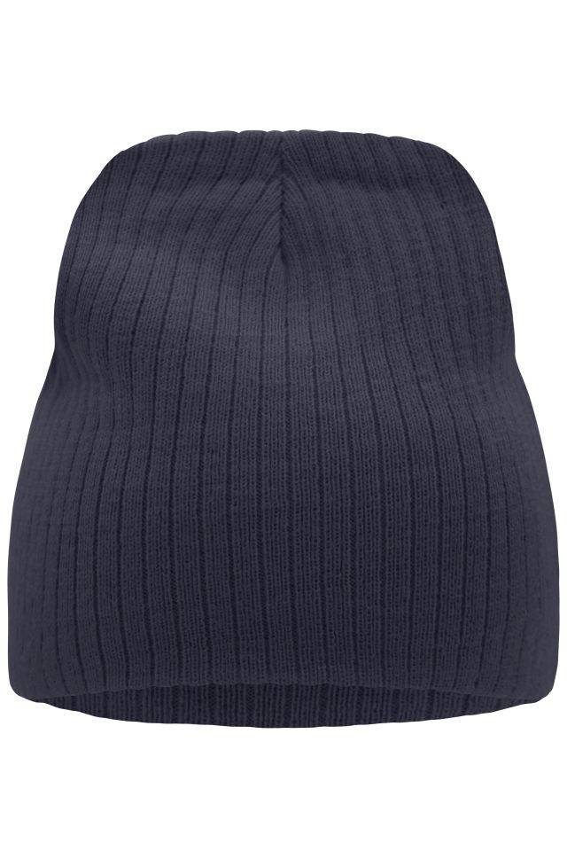 Rib Beanie Strickmütze mit Ripp-Optik blau, Gr. one size