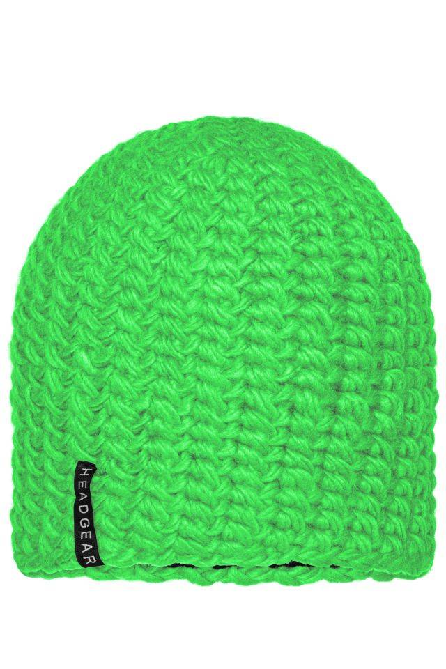 Casual Outsized Crocheted Cap Lässige übergroße Häkelmütze grün, Gr. one size