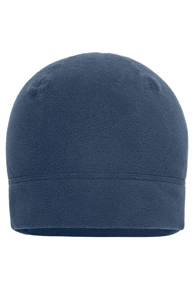 Microfleece Cap Fleecemütze mit zierenden Flachnähten grau/schwarz, Gr. one size