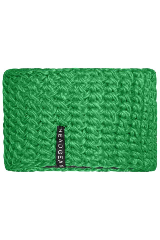 Crocheted Headband Extrabreites Stirnband grün, Gr. one size