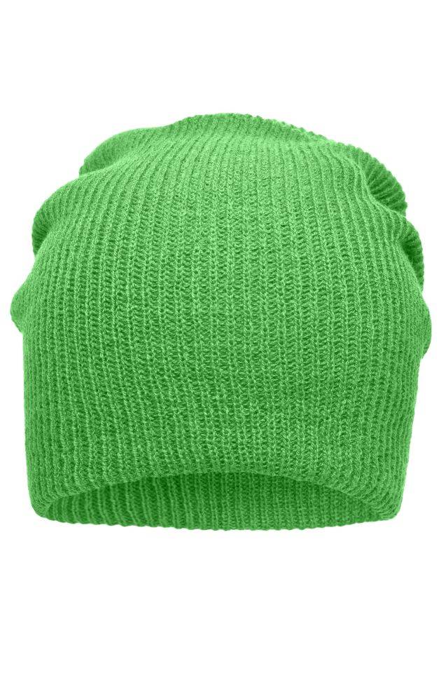 Knitted Long Beanie Lässige überlange Strickmütze grün, Gr. one size