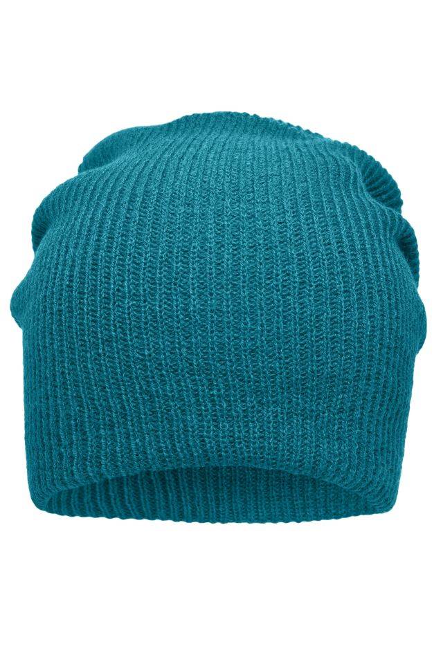 Knitted Long Beanie Lässige überlange Strickmütze blau, Gr. one size